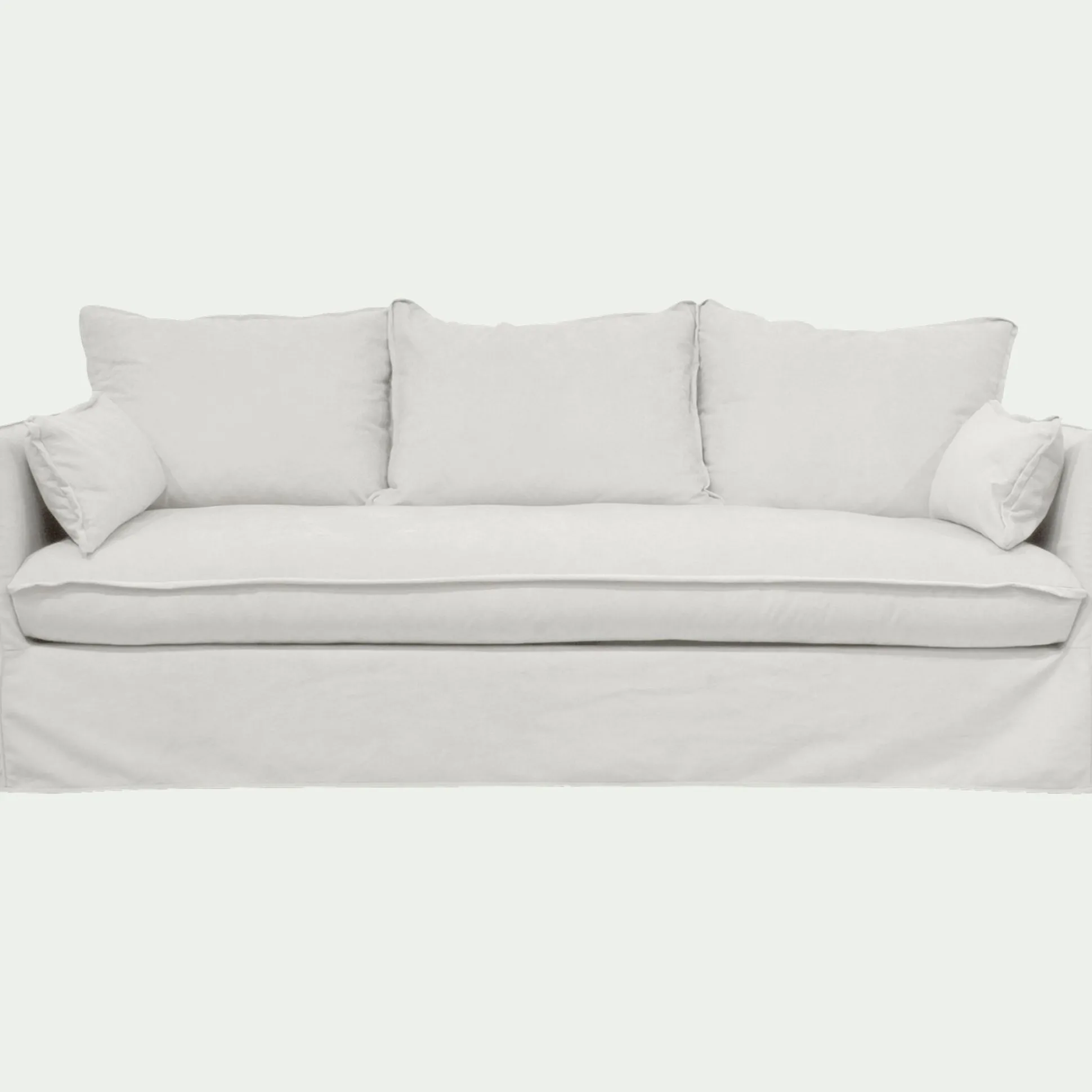 Canapé 4 places convertible en tissu wind - blanc écru