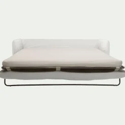 Canapé 4 places convertible en tissu wind - blanc écru