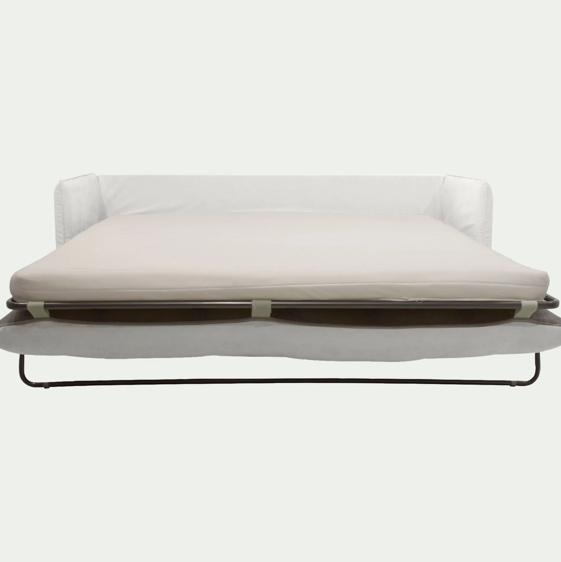 Canapé 4 places convertible en tissu wind - blanc écru