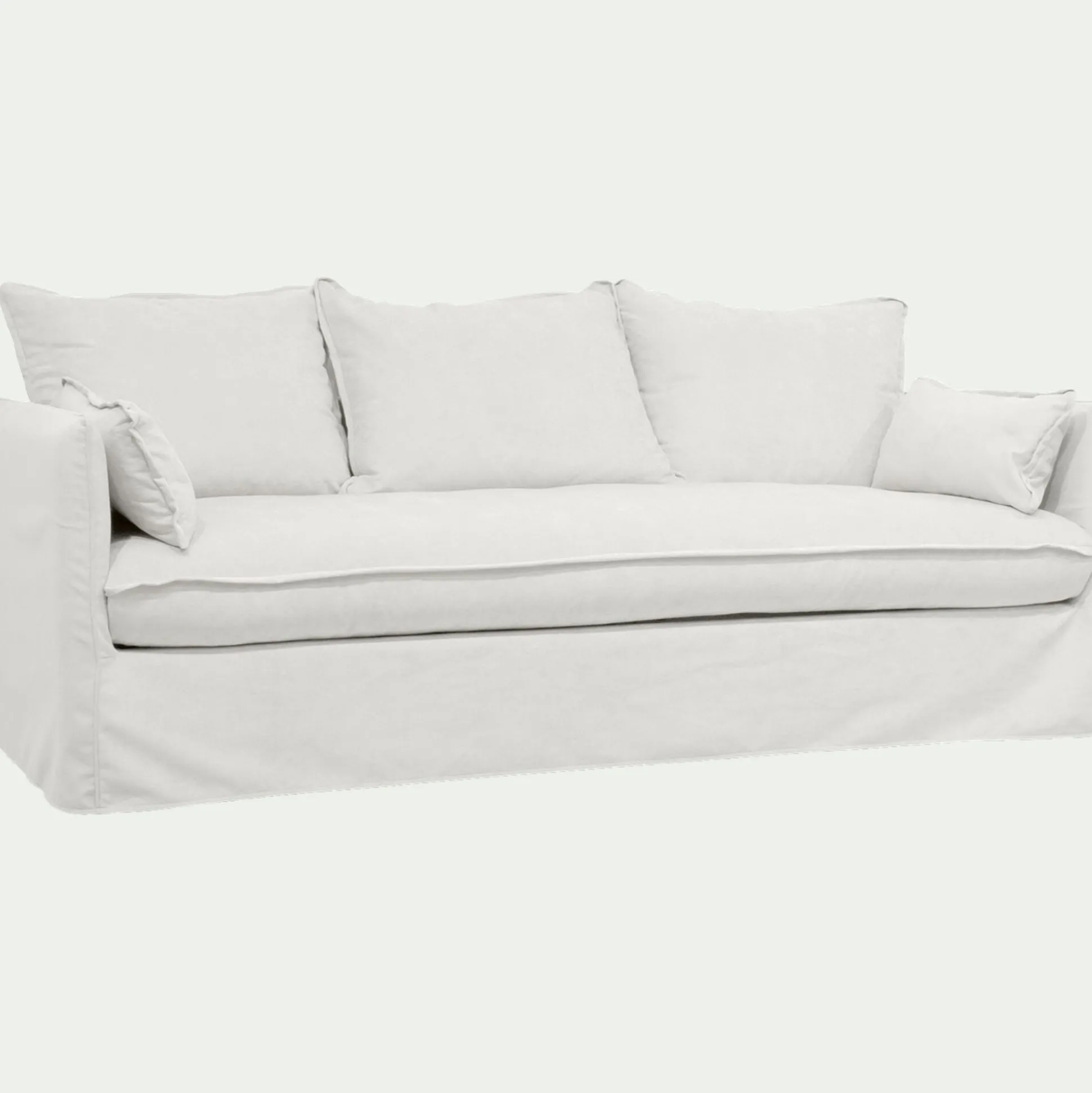 Canapé 4 places convertible en tissu wind - blanc écru