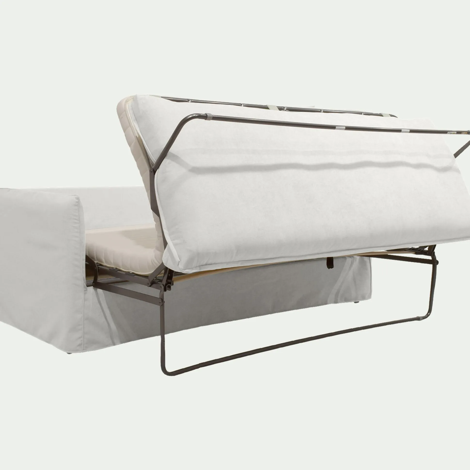 Canapé 4 places convertible en tissu wind - blanc écru