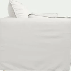 Canapé 4 places convertible en tissu wind - blanc écru