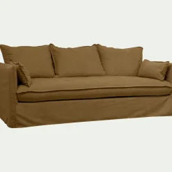 Canapé 4 places convertible en tissu wind - bronze