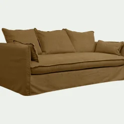 Canapé 4 places convertible en tissu wind - bronze