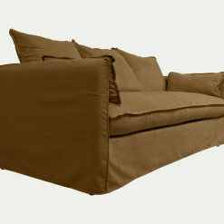 Canapé 4 places convertible en tissu wind - bronze