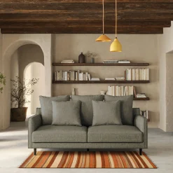 Canapé 3 places convertible matelas Bultex tissu mixte - vert cedre