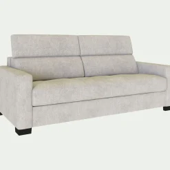 Canapé 3 places convertible en tissu monclar avec accoudoirs 15cm - beige roucas