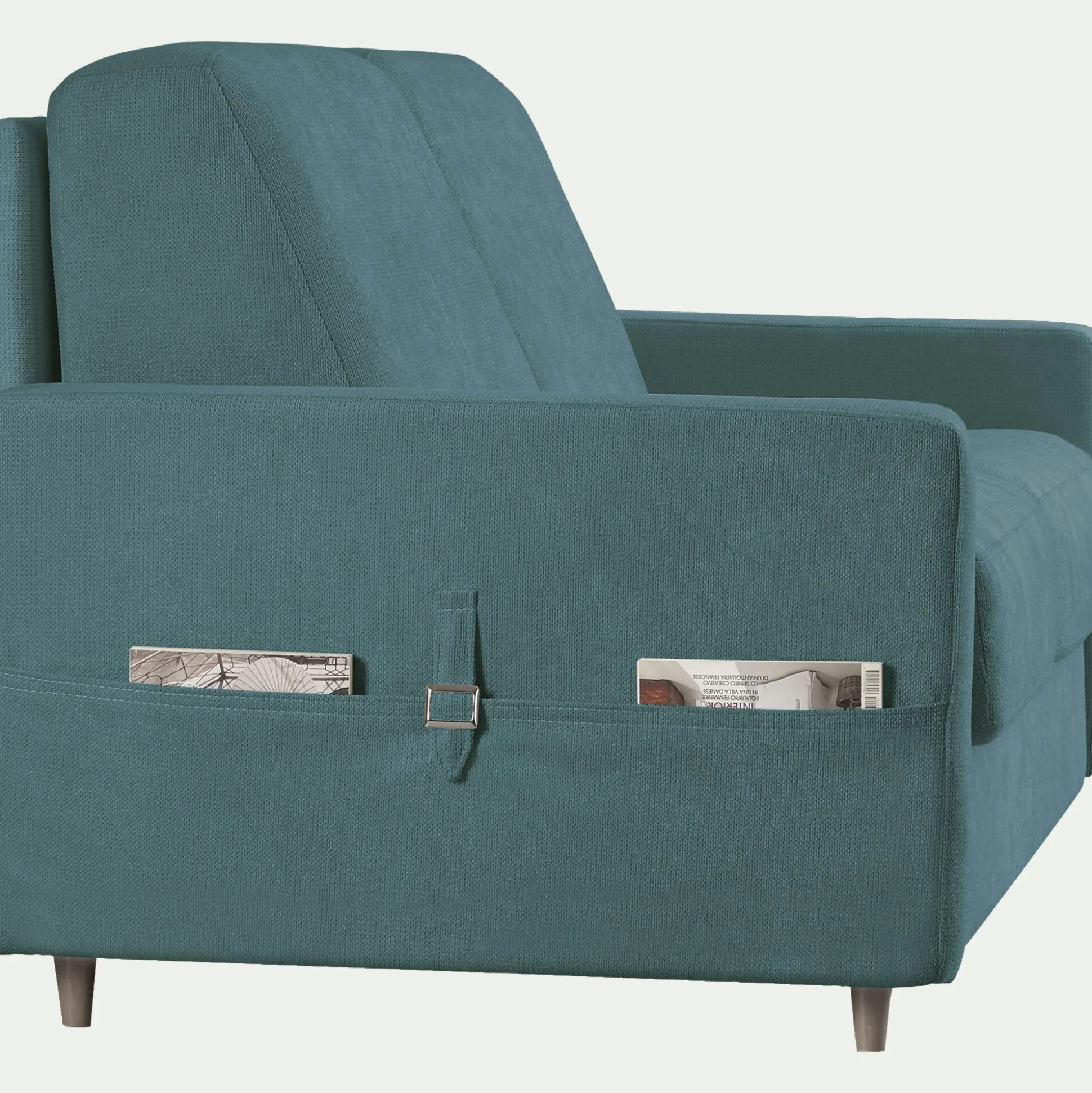 Canapé 4 places convertible en tissu Stella densité 25kg/m3 - bleu