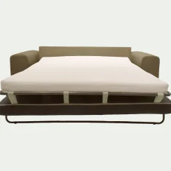 Canapé 3 places convertible en tissu crown - vert cèdre