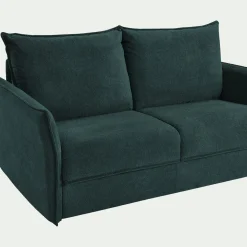 Canapé 3 places convertible en tissu avec matelas densité 25kg/m3 - bleu