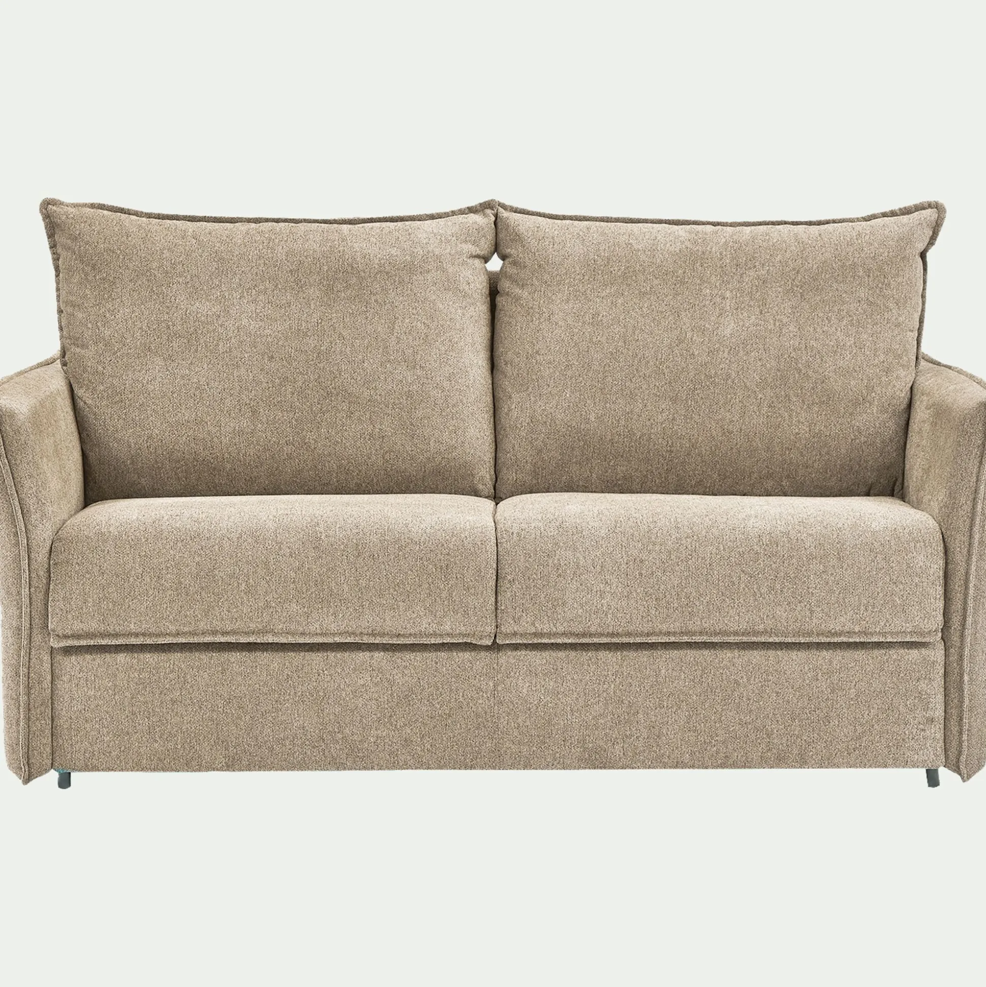 Canapé 3 places convertible en tissu avec matelas densité 25kg/m3 - beige roucas