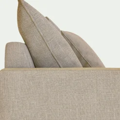 Canapé 3 places convertible avec matelas Bultex en lin et viscose - beiges alpilles