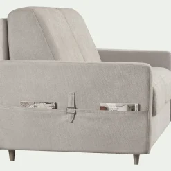 Canapé 3 places convertible en tissu Sogno densité 35kg/m3 - beige roucas