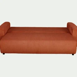 Canapé 4 places convertible en velours côtelé - brun rustrel
