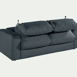 Canapé 3 places convertible bouclette dasco - bleu