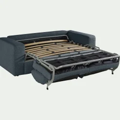 Canapé 3 places convertible bouclette dasco - bleu