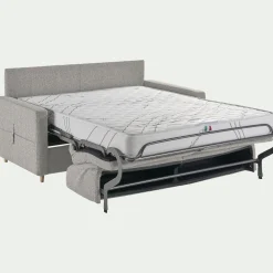 Canapé 4 places convertible en tissu matelas densité 35kg/m3 - gris borie