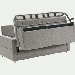 Canapé 3 places convertible en tissu matelas densité 35kg/m3 - gris