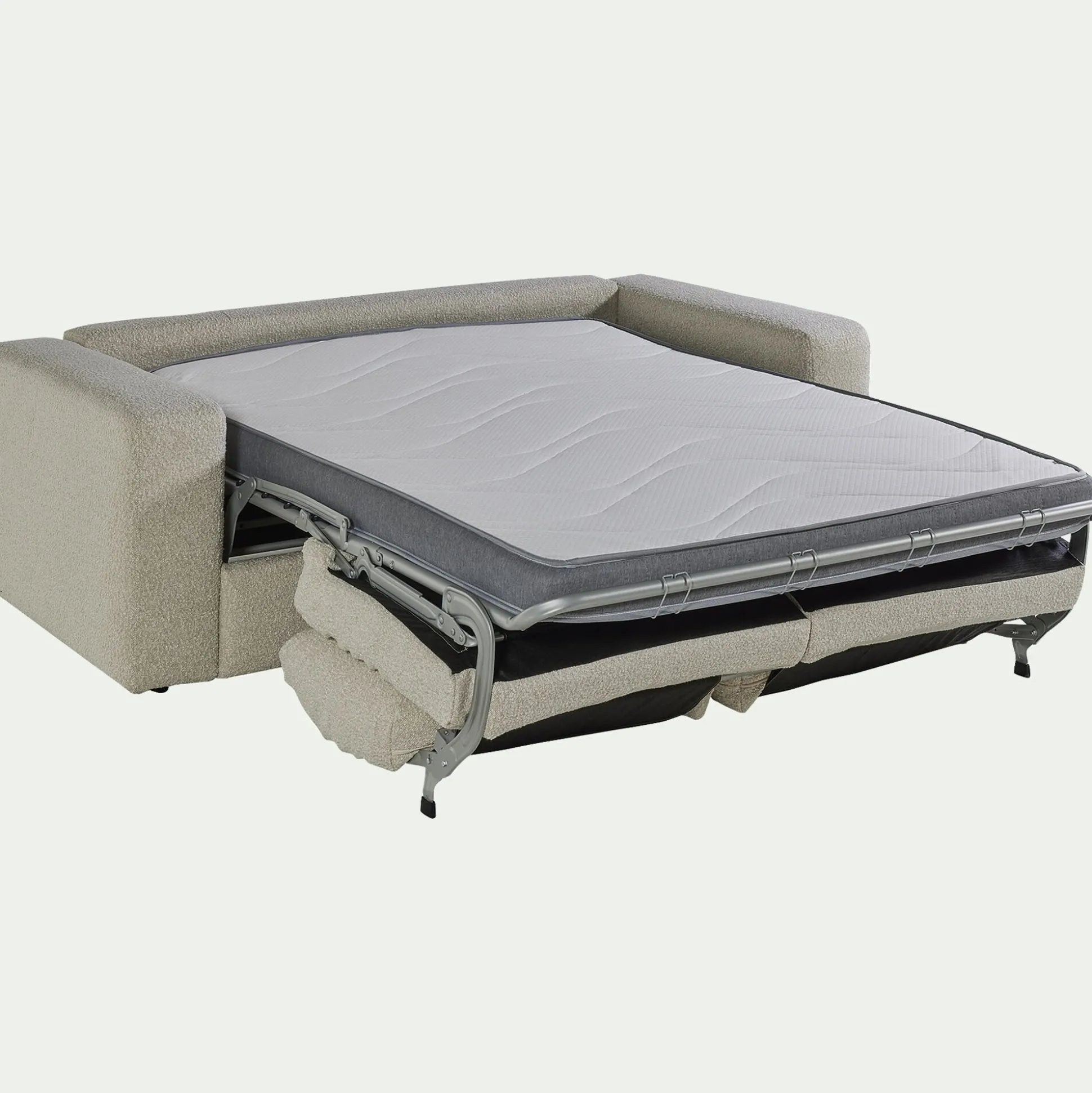 Canapé 3 places convertible bouclette dasco - blanc écru