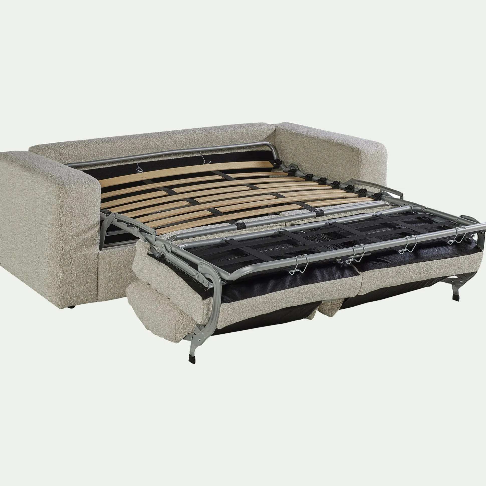 Canapé 3 places convertible bouclette dasco - blanc écru