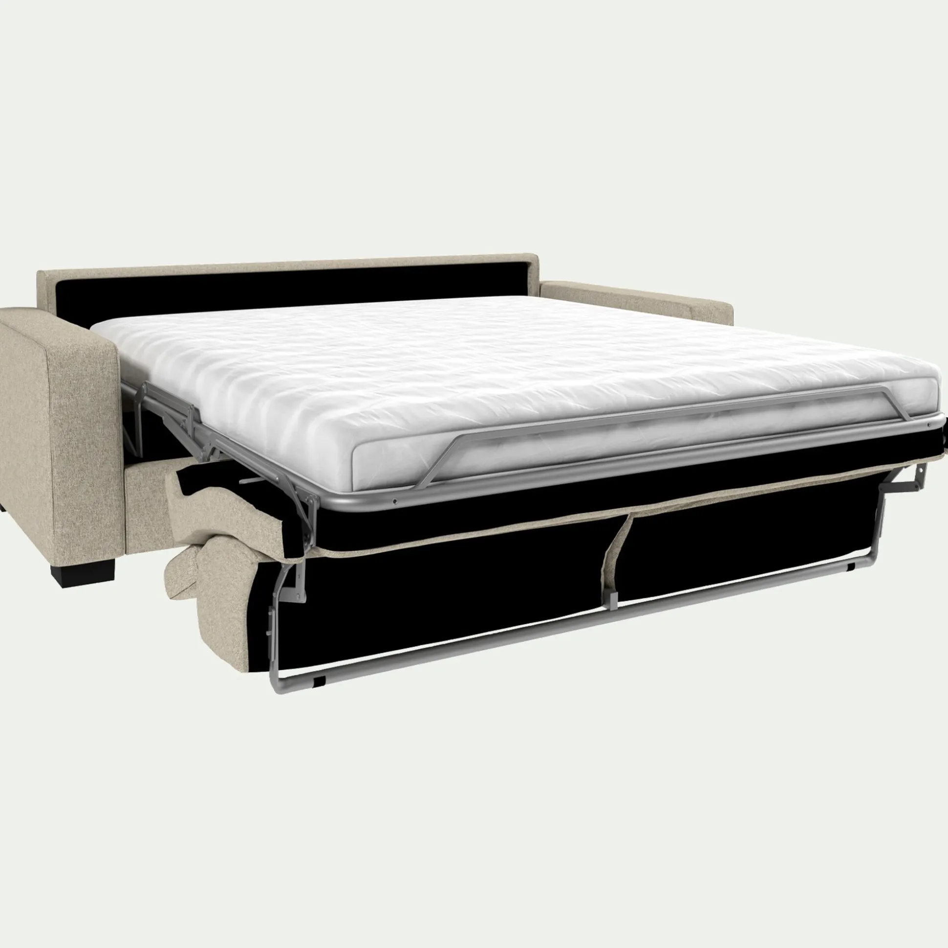 Canapé 3 places convertible en pop avec accoudoirs 20cm - beige