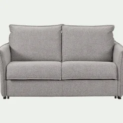 Canapé 4 places convertible en tissu Stella avec matelas densité 25kg/m3 - gris moyen