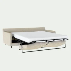 Canapé 4 places convertible en tissu mixte - beige alpilles