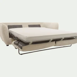 Canapé 4 places convertible en tissu Nature - blanc écru