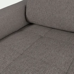 Canapé 3 places convertible en tissu pop avec matelas Bultex et accoudoirs 20cm - taupe