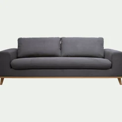 Canapé 4 places convertible en tissu Cosmo - gris anthracite