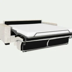 Canapé 3 places convertible en tissu genesis avec accoudoirs 20cm - blanc ventoux