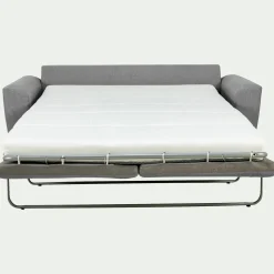 Canapé 3 places convertible en tissu - gris moyen