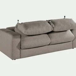 Canapé 3 places convertible bouclette dasco - gris clair