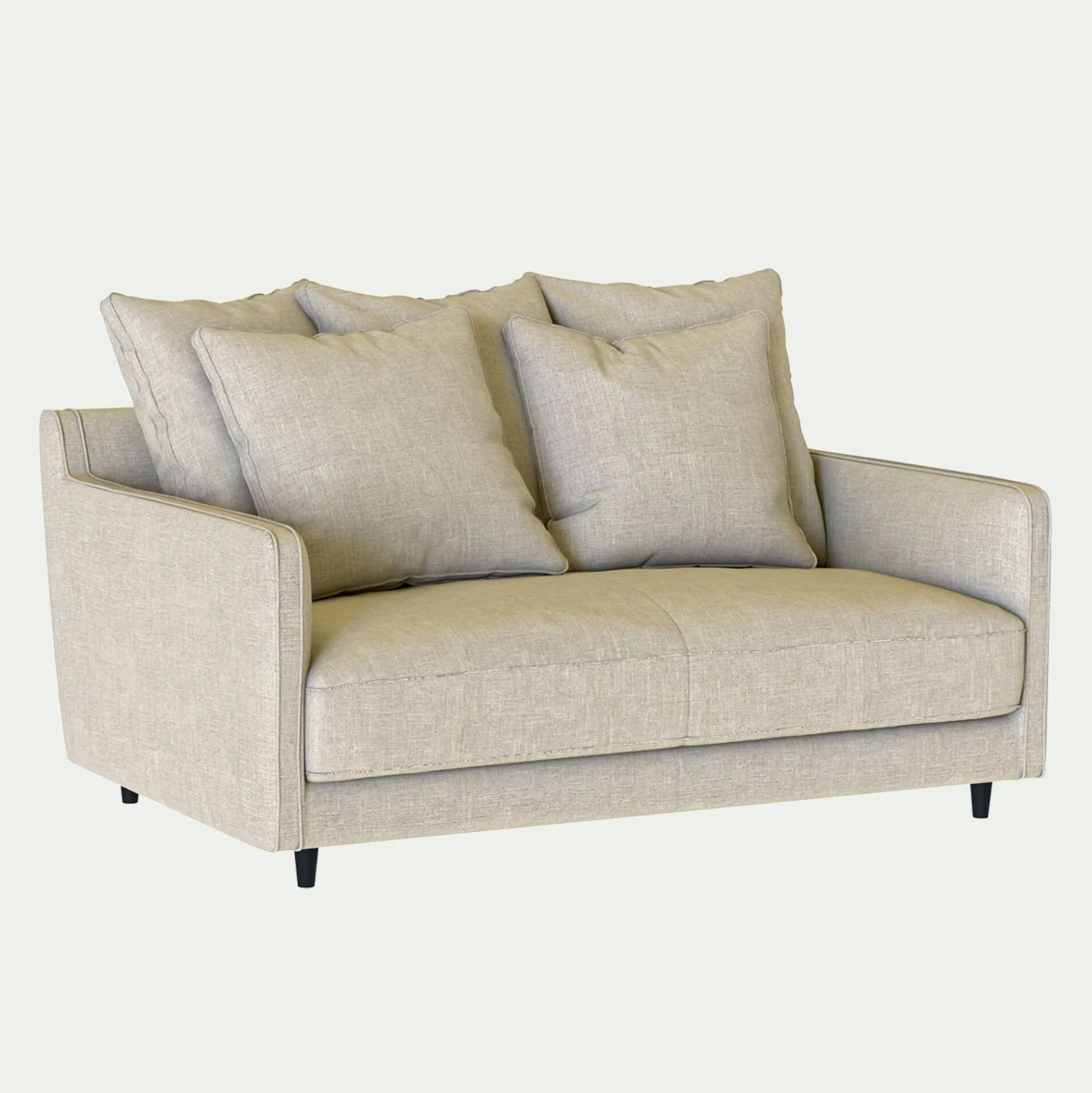 Canapé 2 places convertible matelas Bultex tissu mixte - beige alpilles