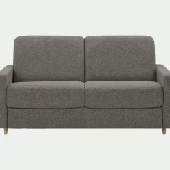 Canapé 3 places convertible en tissu matelas densité 25kg/m3 - gris anthracite