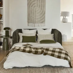 Canapé 2 places convertible en tissu Eden - vert cèdre