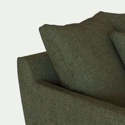 Canapé 2 places convertible en tissu - vert cèdre
