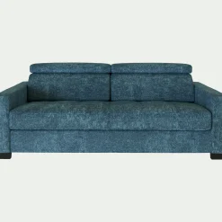 Canapé 3 places convertible Bultex en tissu genesis avec accoudoirs 15cm - bleu figuerolles