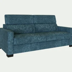 Canapé 3 places convertible Bultex en tissu genesis avec accoudoirs 15cm - bleu figuerolles