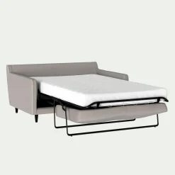 Canapé 2 places convertible en tissu - gris borie
