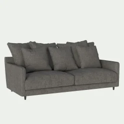 Canapé 4 places convertible matelas bultex en tissu joint - gris restanque