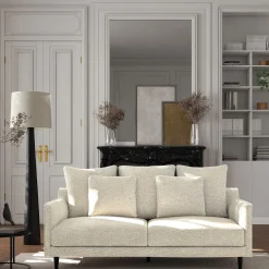 Canapé 3 places convertible en tissu genesis - blanc ventoux