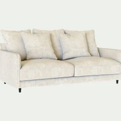 Canapé 3 places convertible en tissu genesis - blanc ventoux