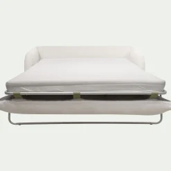 Canapé 3 places convertible en lin - blanc