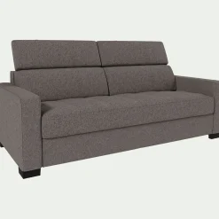 Canapé 3 places convertible avec matelas Bultex en pop avec accoudoirs 15cm - taupe