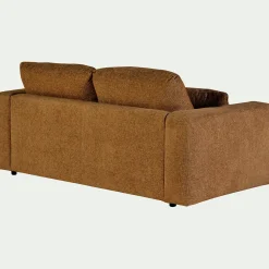 Canapé 3 places convertible en tissu chenille benjo - jaune argan