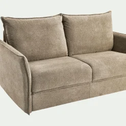 Canapé 4 places convertible en tissu avec matelas densité 35kg/m3 - beige roucas