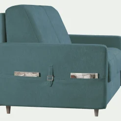 Canapé 3 places convertible en tissu Stella densité 25kg/m3 - bleu