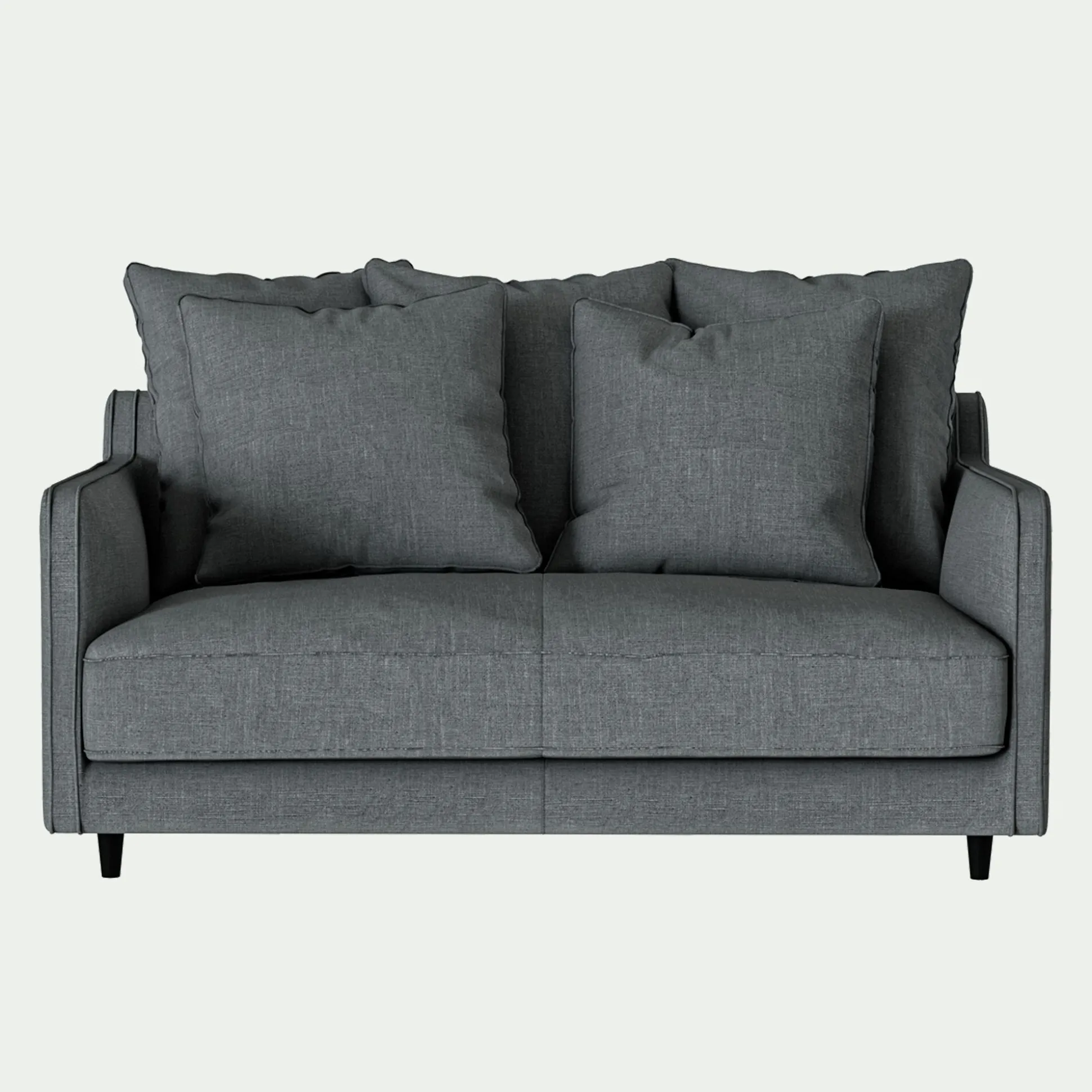 Canapé 2 places convertible matelas Bultex tissu mixte - gris ardoise