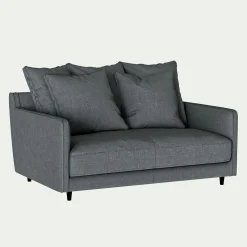 Canapé 2 places convertible matelas Bultex tissu mixte - gris ardoise